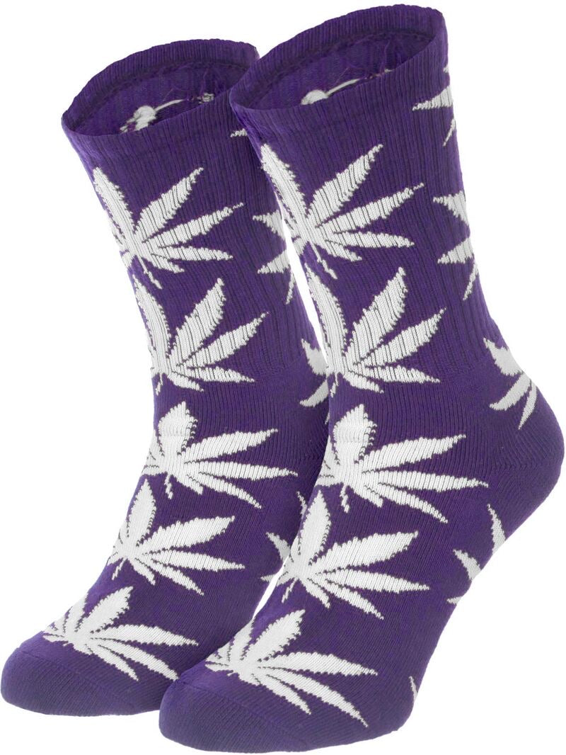 Weed Socks-Purple/White Leaves