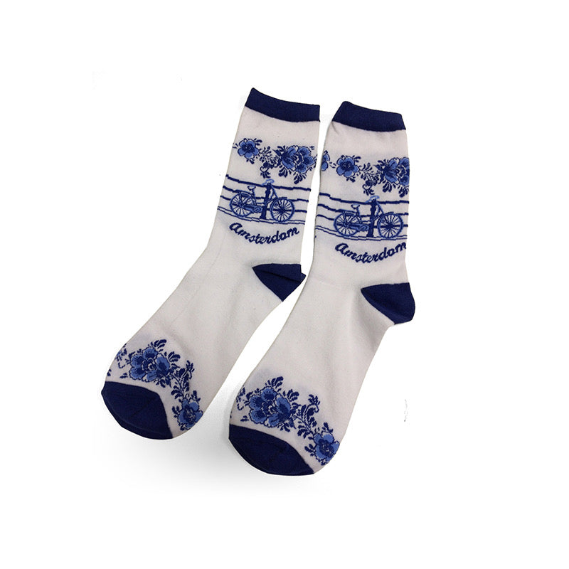 Socks-Delft Blue Bike